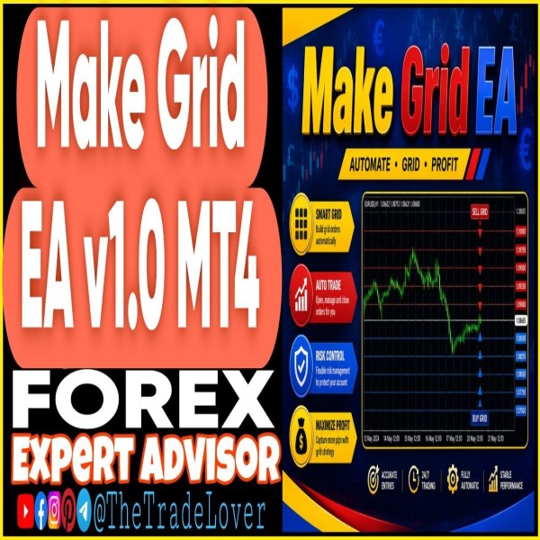 Make Grid EA v1.0 MT4 (Works on Build 1471) | Forex Robot | MT4 Expert Advisor - The Trade Lovers